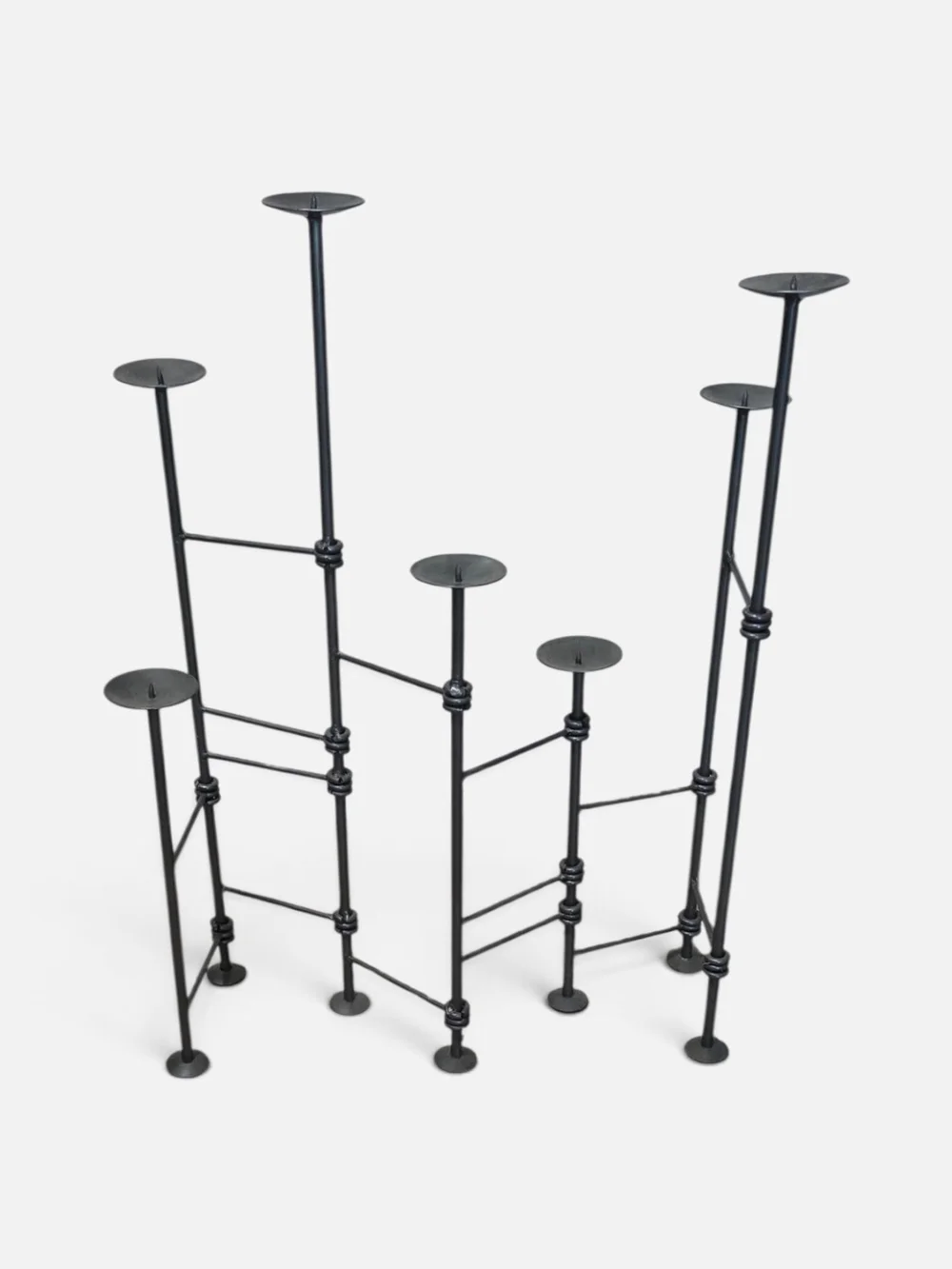 Vintage Black Multi-Arm Metal Candle Holder